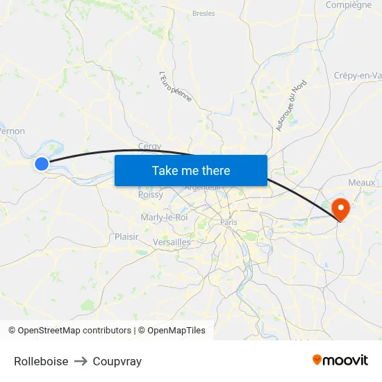 Rolleboise to Coupvray map