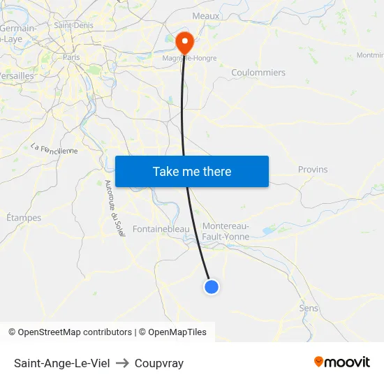 Saint-Ange-Le-Viel to Coupvray map