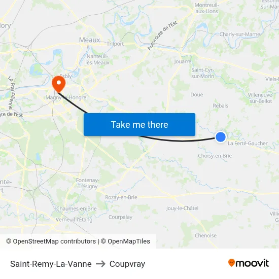 Saint-Remy-La-Vanne to Coupvray map