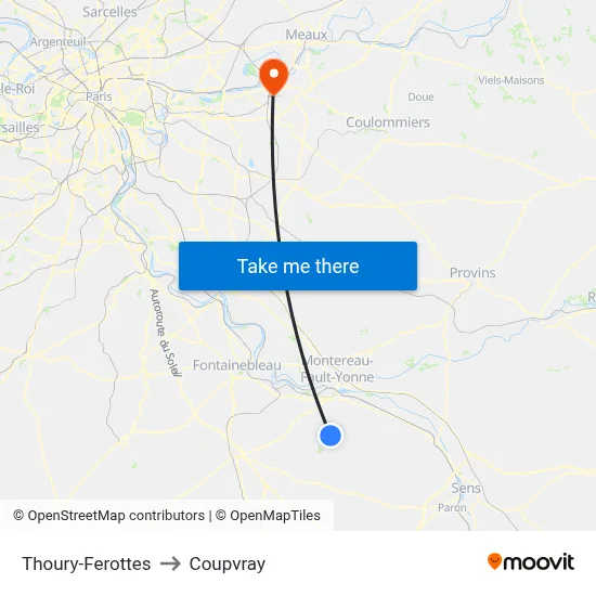 Thoury-Ferottes to Coupvray map