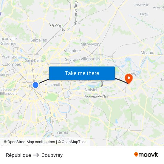 République to Coupvray map