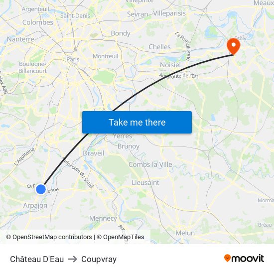 Château D'Eau to Coupvray map