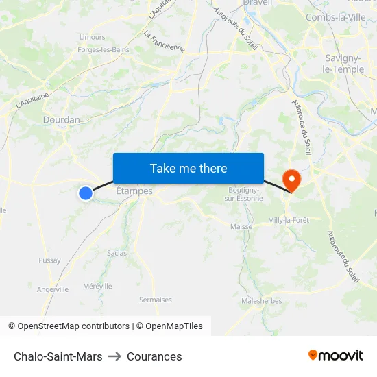 Chalo-Saint-Mars to Courances map