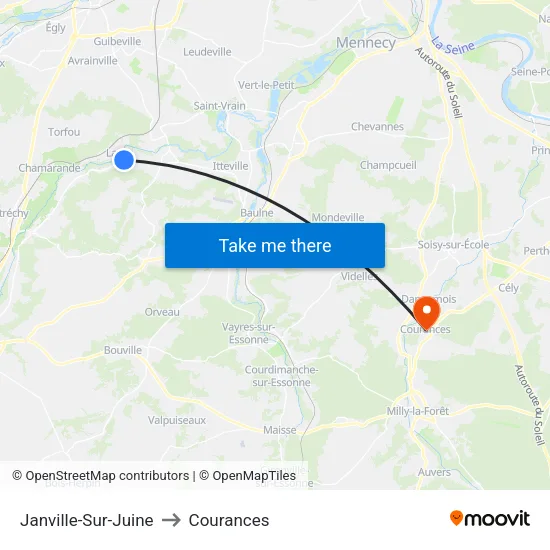 Janville-Sur-Juine to Courances map
