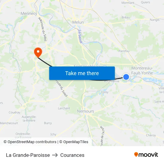 La Grande-Paroisse to Courances map