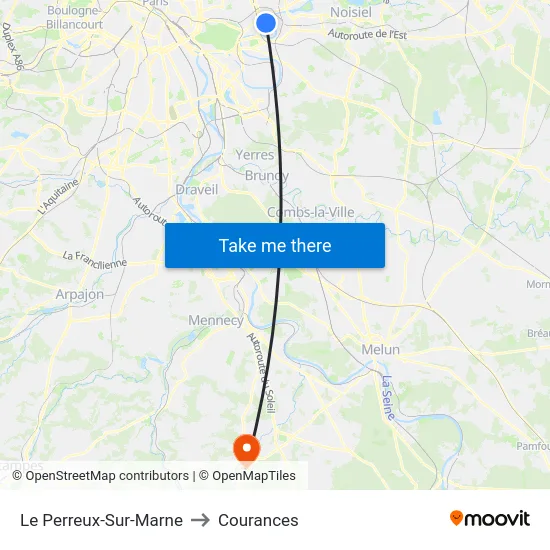 Le Perreux-Sur-Marne to Courances map