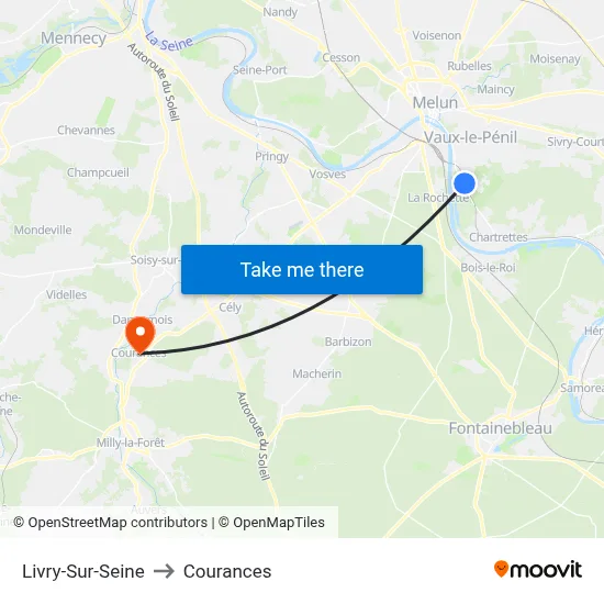 Livry-Sur-Seine to Courances map