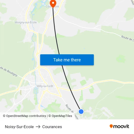 Noisy-Sur-Ecole to Courances map