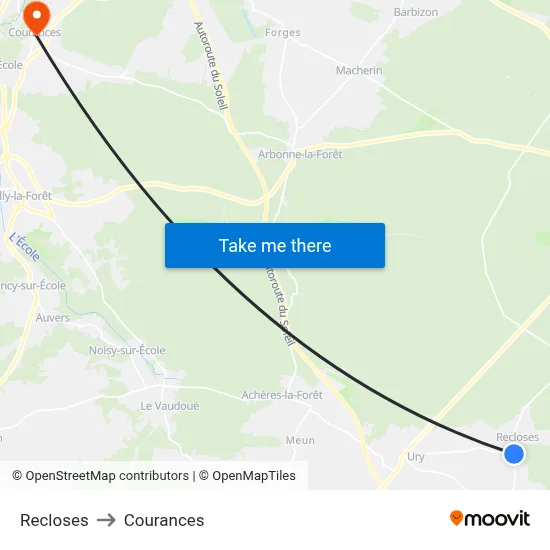 Recloses to Courances map