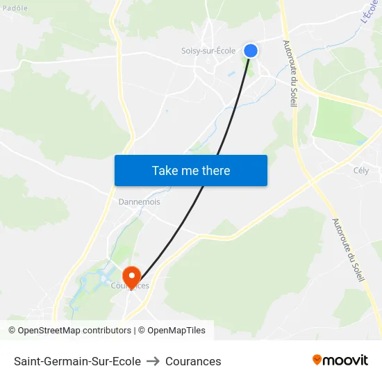 Saint-Germain-Sur-Ecole to Courances map