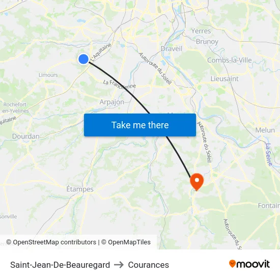 Saint-Jean-De-Beauregard to Courances map
