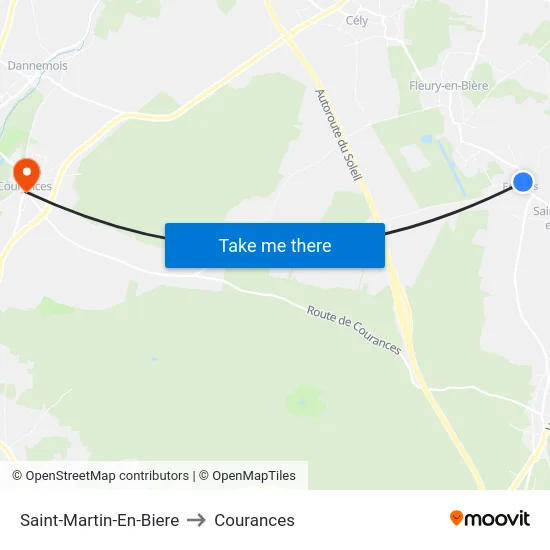 Saint-Martin-En-Biere to Courances map
