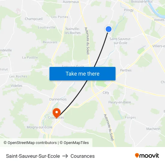 Saint-Sauveur-Sur-Ecole to Courances map