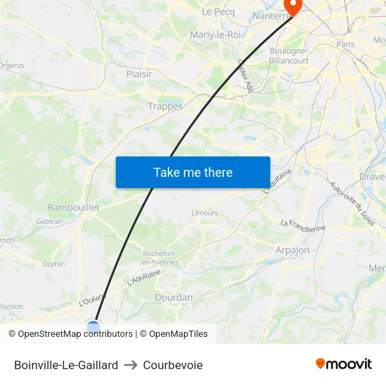 Boinville-Le-Gaillard to Courbevoie map