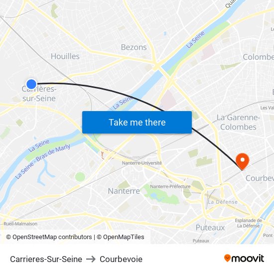 Carrieres-Sur-Seine to Courbevoie map