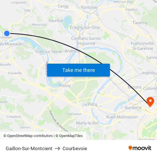 Gaillon-Sur-Montcient to Courbevoie map