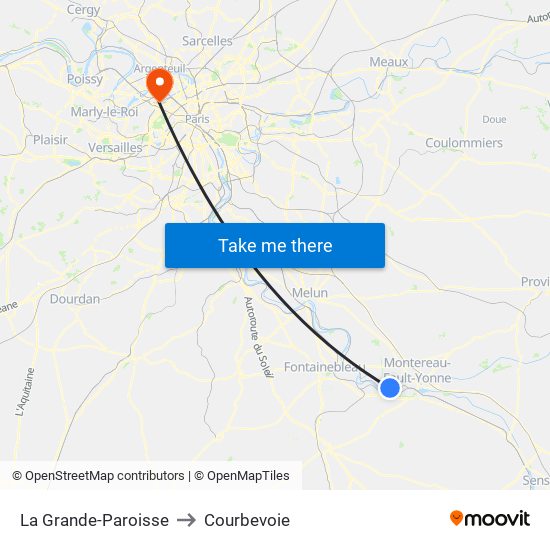 La Grande-Paroisse to Courbevoie map