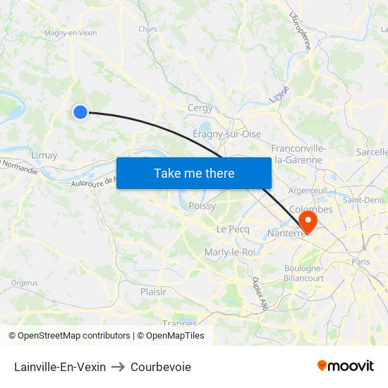 Lainville-En-Vexin to Courbevoie map