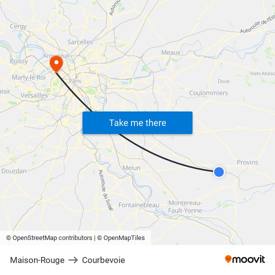 Maison-Rouge to Courbevoie map