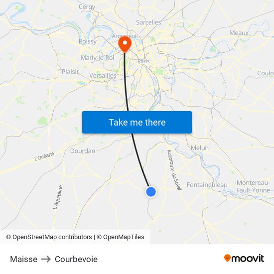 Maisse to Courbevoie map