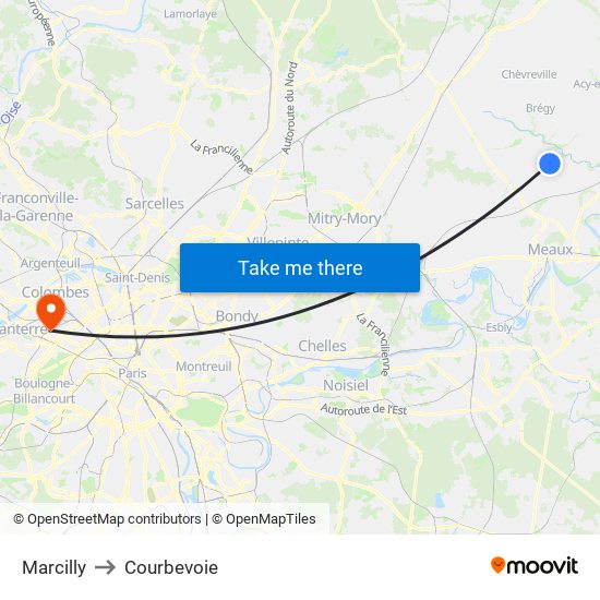 Marcilly to Courbevoie map