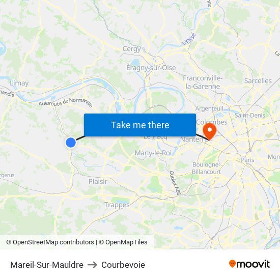 Mareil-Sur-Mauldre to Courbevoie map