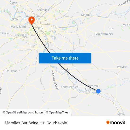 Marolles-Sur-Seine to Courbevoie map
