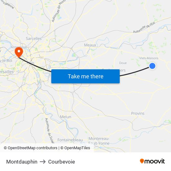 Montdauphin to Courbevoie map