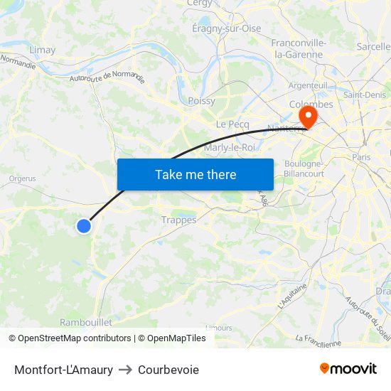 Montfort-L'Amaury to Courbevoie map