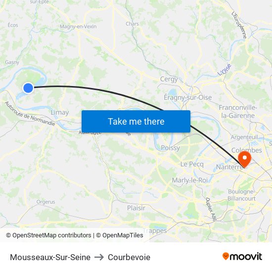 Mousseaux-Sur-Seine to Courbevoie map