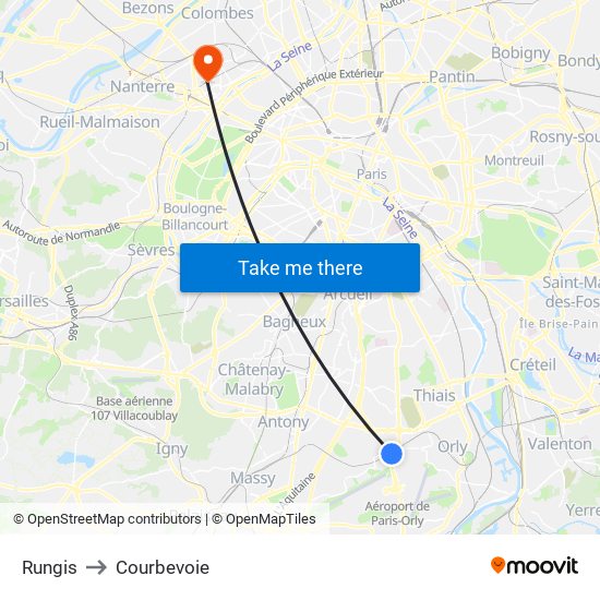 Rungis to Courbevoie map
