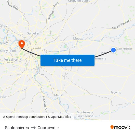Sablonnieres to Courbevoie map