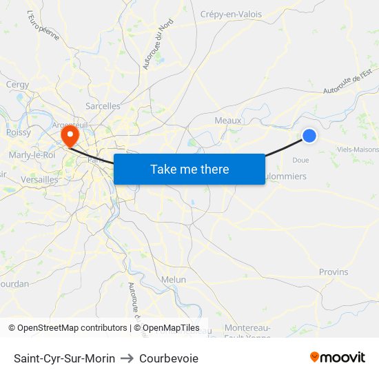 Saint-Cyr-Sur-Morin to Courbevoie map