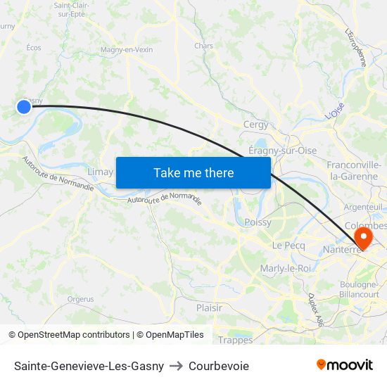 Sainte-Genevieve-Les-Gasny to Courbevoie map