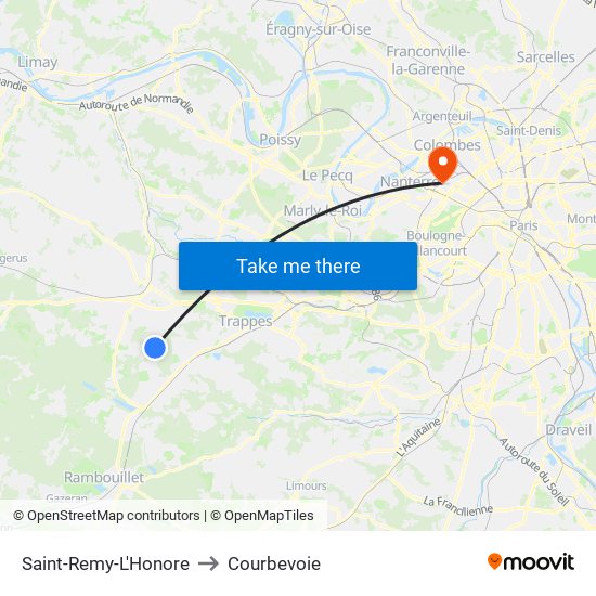 Saint-Remy-L'Honore to Courbevoie map