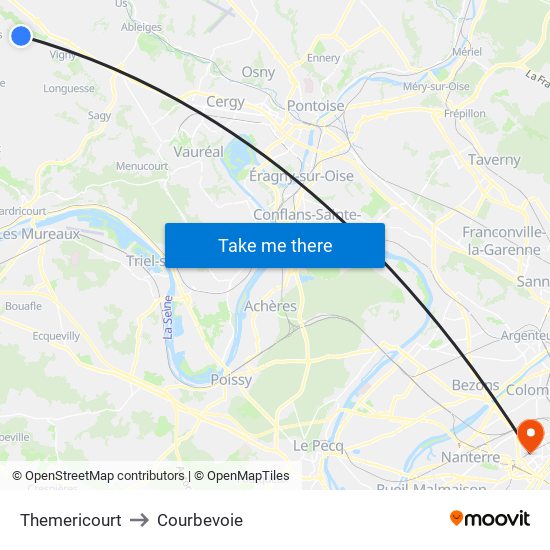 Themericourt to Courbevoie map