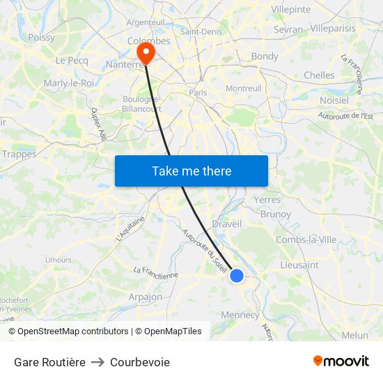 Gare Routière to Courbevoie map