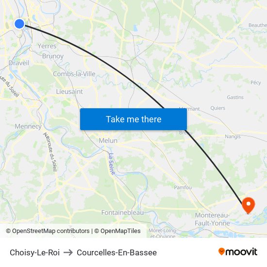 Choisy-Le-Roi to Courcelles-En-Bassee map