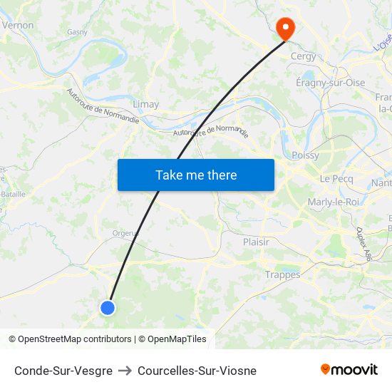 Conde-Sur-Vesgre to Courcelles-Sur-Viosne map