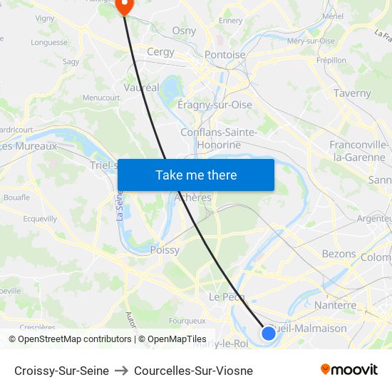 Croissy-Sur-Seine to Courcelles-Sur-Viosne map