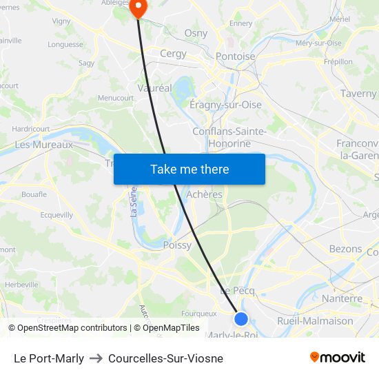 Le Port-Marly to Courcelles-Sur-Viosne map