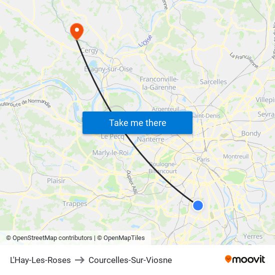 L'Hay-Les-Roses to Courcelles-Sur-Viosne map