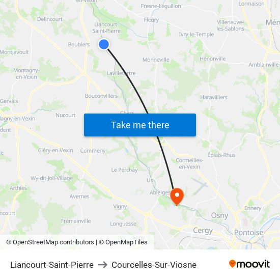 Liancourt-Saint-Pierre to Courcelles-Sur-Viosne map