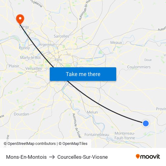 Mons-En-Montois to Courcelles-Sur-Viosne map