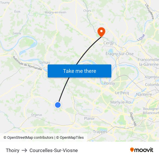 Thoiry to Courcelles-Sur-Viosne map