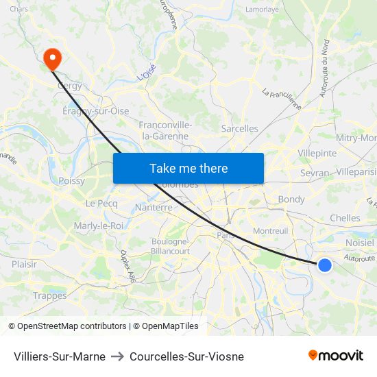 Villiers-Sur-Marne to Courcelles-Sur-Viosne map