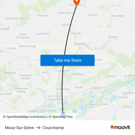 Mouy-Sur-Seine to Courchamp map