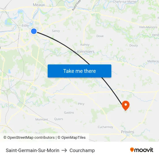 Saint-Germain-Sur-Morin to Courchamp map
