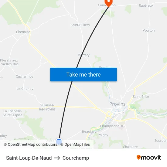 Saint-Loup-De-Naud to Courchamp map