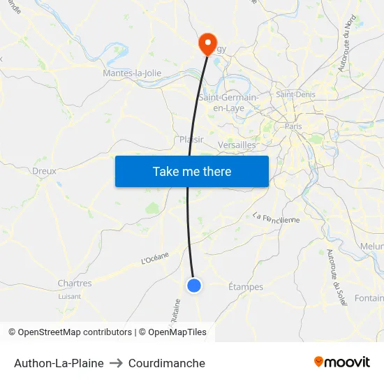 Authon-La-Plaine to Courdimanche map